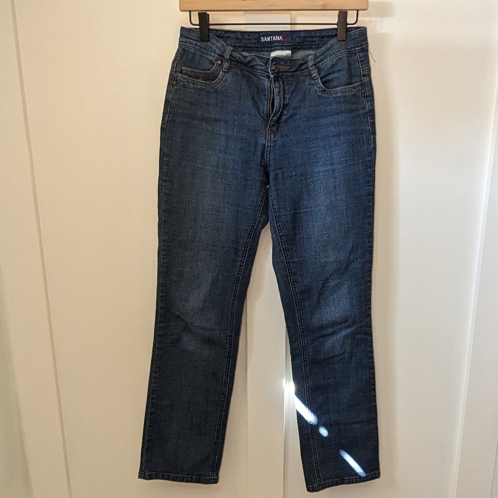 Santana Jeans Women's Size 6/30 Dark Wash Stretch Waist Mid Rise Straight Leg